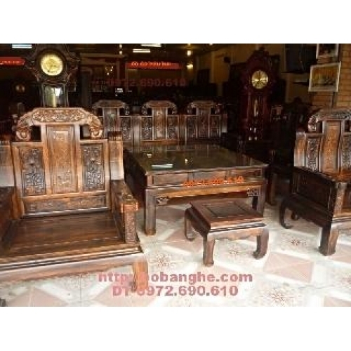 Bộ bàn ghế gỗ mun kiểu như ý - Đồ gỗ đồng kỵ