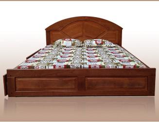 Giường ngủ đẹo gỗ xoan đào có 2 hộc kéo giá rẻ 30%