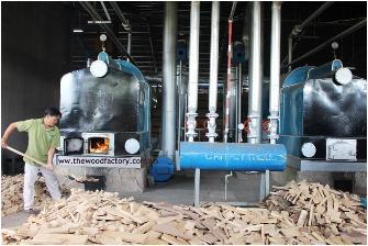 Lò hơi sấy gỗ vận hành bằng gỗ vụn ( gỗ Sồi, gỗ Óc chó ) thải ra trong sản xuất