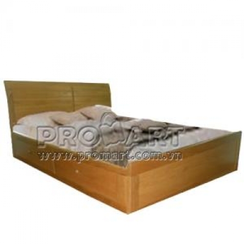 Giường ngủ gỗ sồi GDO-9495, 2 ngăn kéo hông, đệm 1.6 x 2m
