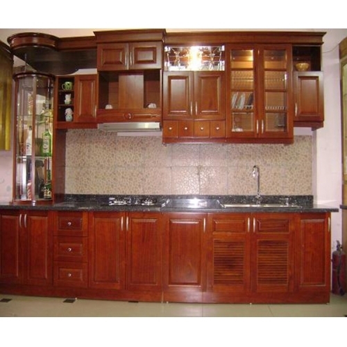 Tủ bếp làm bằng chất liệu gỗ Xoan Hương