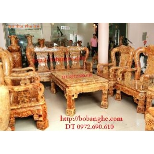 Bộ bàn ghế gỗ nu Kiểu Quốc vai 12 MS QTN03