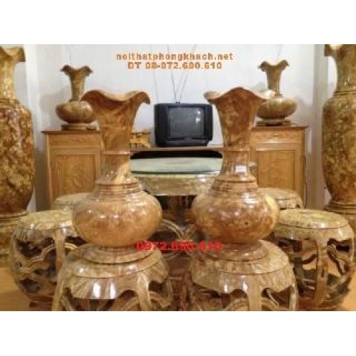 Lộc bình gỗ nu – Đôi lọ lộc bình LBN25