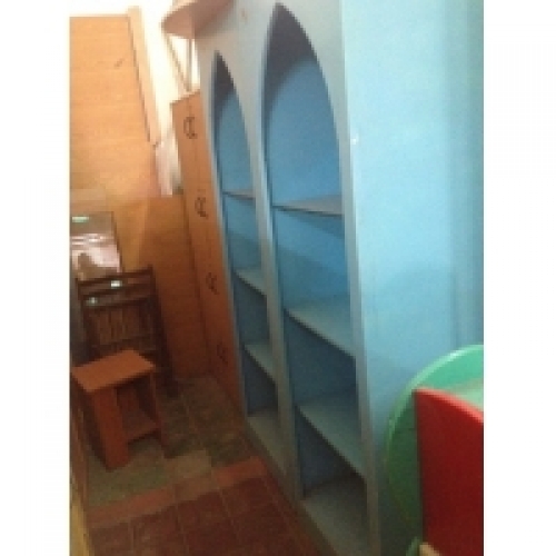 Kệ Shop 4 Ô Màu Xanh
