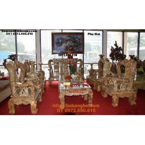 Bộ bàn ghế đẹp gỗ nu nghiến kiểu Minh Quốc NG10