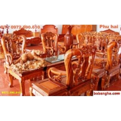 Bộ bàn ghế gỗ hương Minh quốc Chim C10 MQC01