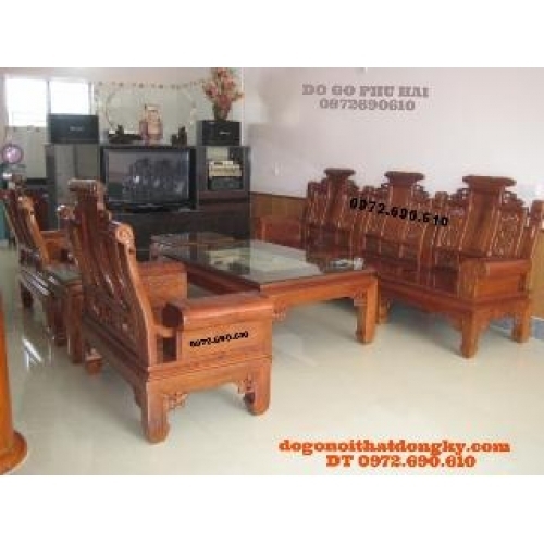 Bộ bàn ghế gỗ hương Tần Thủy Hoàng tay hộp AU06