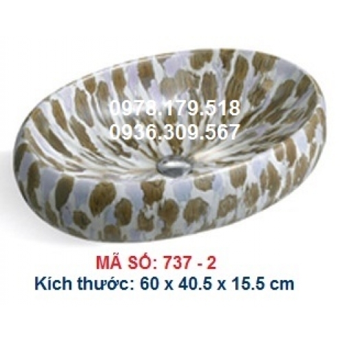 LAVABO SỨ ĐẶT BÀN NGHỆ THUẬT MÃ SỐ 737-2