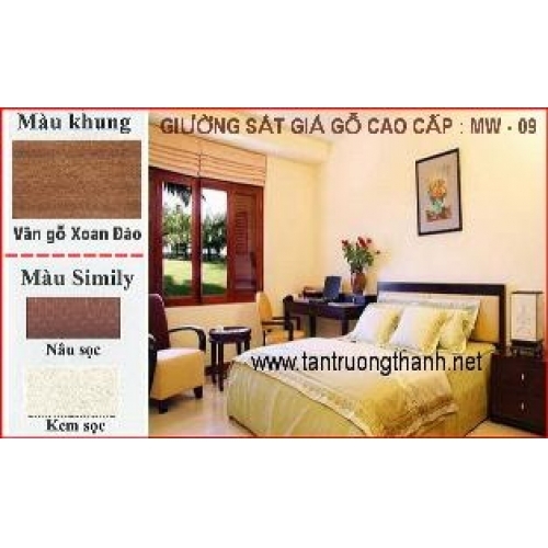 Giường Sắt Giả Gỗ