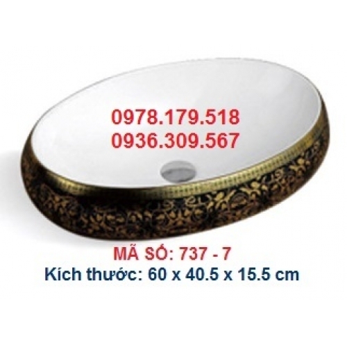 LAVABO SỨ ĐẶT BÀN NGHỆ THUẬT MÃ SỐ 737-7