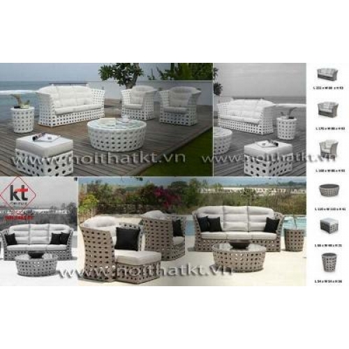 Bộ Sofa Đan Mây Kiểu lỗ ovan KT-S11