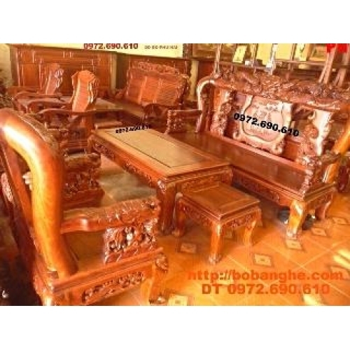 Bộ bàn ghế đẹp kiểu công phượng gỗ hương