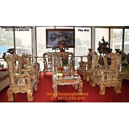 Bộ bàn ghế gỗ ngọc nghiến cho đại gia vai 14cm