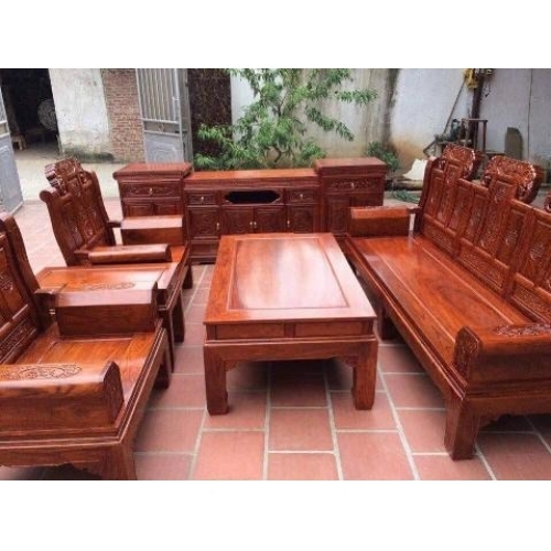 Bộ ghế hộp âu á gỗ hương vân 2m4