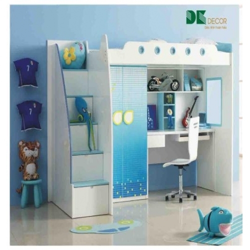 Giường tầng trẻ em kết hợp tủ 02