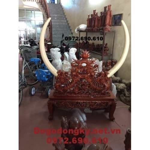Mẫu Giá để ngà voi, Giá cắm ngà voi gỗ gụ GN19