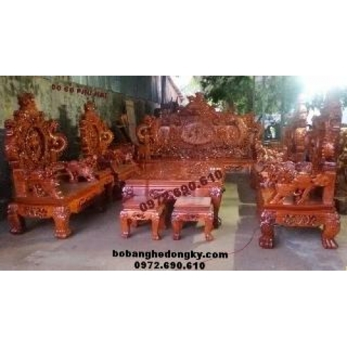 Bàn ghế gỗ Đồng Kỵ kiểu cửu long Bảo Đỉnh B162