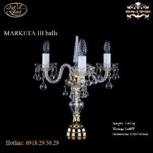 Đèn bàn pha lê-MARKETA III BALLS