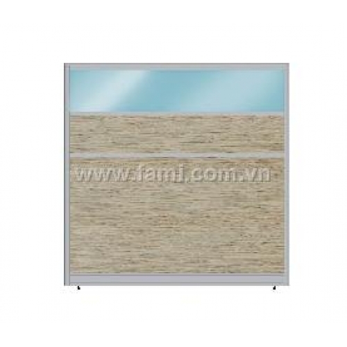 Vách ngăn gỗ - gỗ - kính 32mm - có hộp điện- màu PO