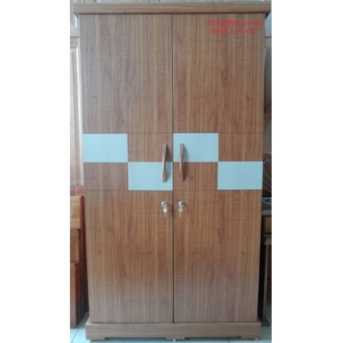 Tủ áo gỗ công nghiệp MDF phủ Simily màu vân gỗ (Rộng 90 x Cao 170 cm)
