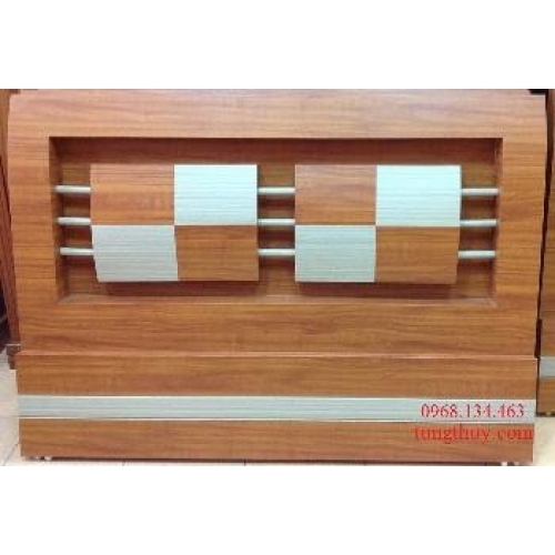 Giường gỗ công nghiệp MDF phủ Simily loại 1,8m màu vân gỗ