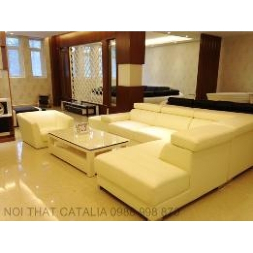 Sofa da trắng