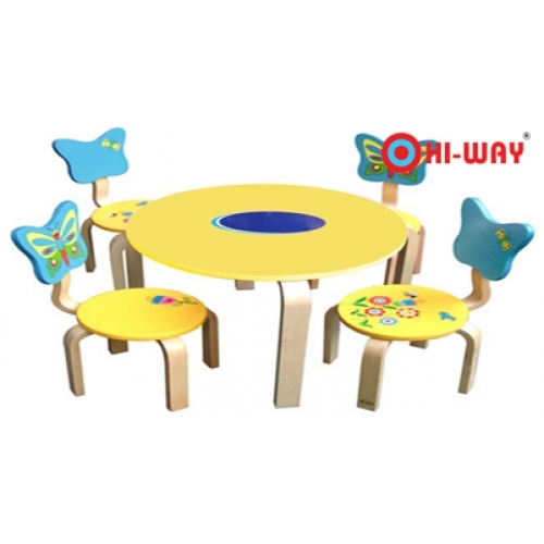GHẾ MẦM NON LƯNG BƯỚM BẰNG GỖ TỰ NHIÊN