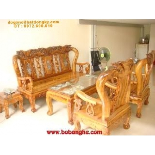 Bộ bàn ghế gỗ hương khảm ốc cột 10MHK01