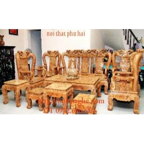 Bộ bàn ghế gỗ nu nghiến kiểu Minh Quốc NG04