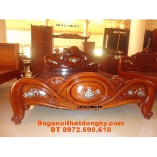 Đồ gỗ mỹ nghệ Giường Gỗ, Giường quả bàng GN22