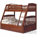 Giường 2 tầng có ngăn kéo, cầu thang đảo chiều LOGAN GTG-10551, màu cánh gián