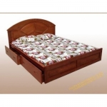 Giường ngủ đẹp gỗ xoan đào có hai hộc kéo