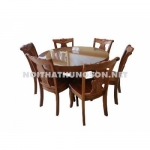 Bộ bàn ăn 6 ghế  gỗ tự nhiên cao su BACS01
