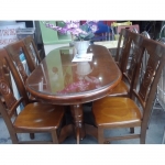 Bộ bàn ăn gỗ 1600 gồm 1 bàn và 6 ghế