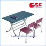 Bộ bàn ghế mẫu giáo hình chữ nhật, gấp được Mã BMG101B-GMG101B