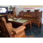 Bộ bàn ghế phòng khách gỗ hương Âu Á tay hộp AU-3A