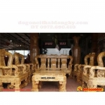 Bộ bàn ghế gỗ nu nghiến Quốc Triện vai 16 QTN03