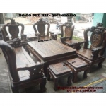 Bộ bàn ghế đồng kỵ gỗ Mun kiểu đỉnh rồng BDR2