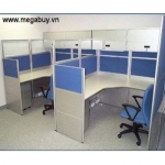 Vách ngăn khung nhôm bọc nỉ trên kính - VNN04