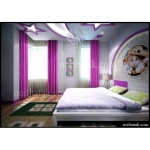Phòng ngủ màu hồng tím cho cô gái tuổi teen