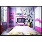 Phòng ngủ trẻ em với sắc tím oải hương