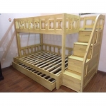 Giường 3 tầng có tủ để đồ, giá sách