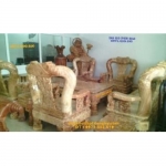 Bàn ghế phòng khách Quốc triện gỗ nu nghiến V14 BG41