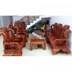 Bộ bàn ghế tần thuỷ hoàng cột 12 gỗ hương vân
