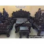 Bộ bàn ghế gỗ mun hàng hiếm kiểu Rồng Bảo Đỉnh B165