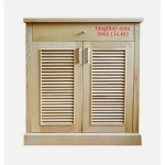 Tủ giày gỗ Sồi Nga kết hợp Veneer loại 2 cánh