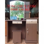 Bàn phấn gỗ công nghiệp MDF phủ Silimy màu Nâu cafe (80 cm)