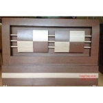 Giường gỗ công nghiệp MDF phủ Simily loại 1,8m màu nâu cafe