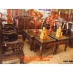 Bộ bàn ghế gỗ mun sang trọng Minh Quốc voi QV12