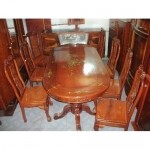 bộ bàn 8 ghế bằng gõ